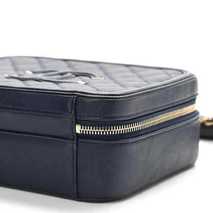Chanel Caviar Quilted Medium CC Filigree Vanity Case Navy 10 of 11