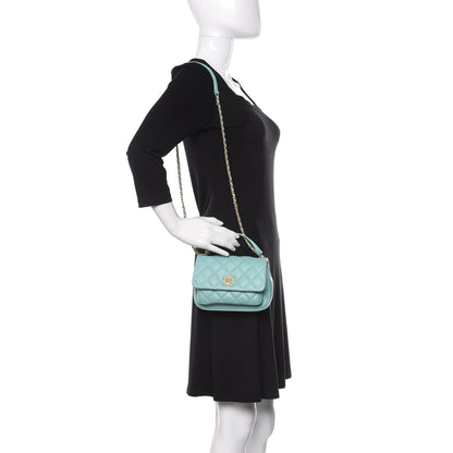 Chanel Calfskin Quilted Top Handle Flap Light Blue 2 of 11