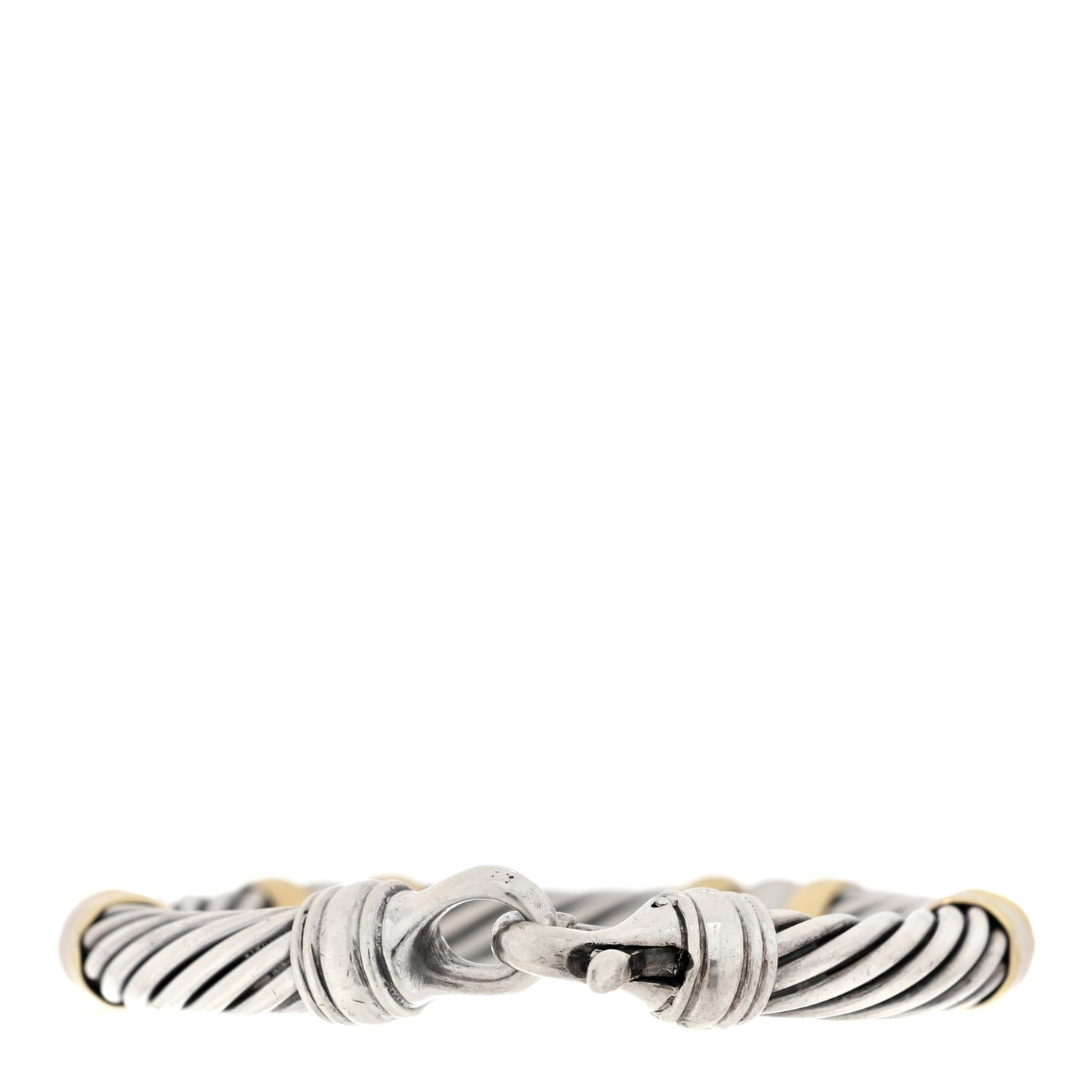 Sterling Silver 14K Yellow Gold Pearl 7mm Metro Cable Bracelet
