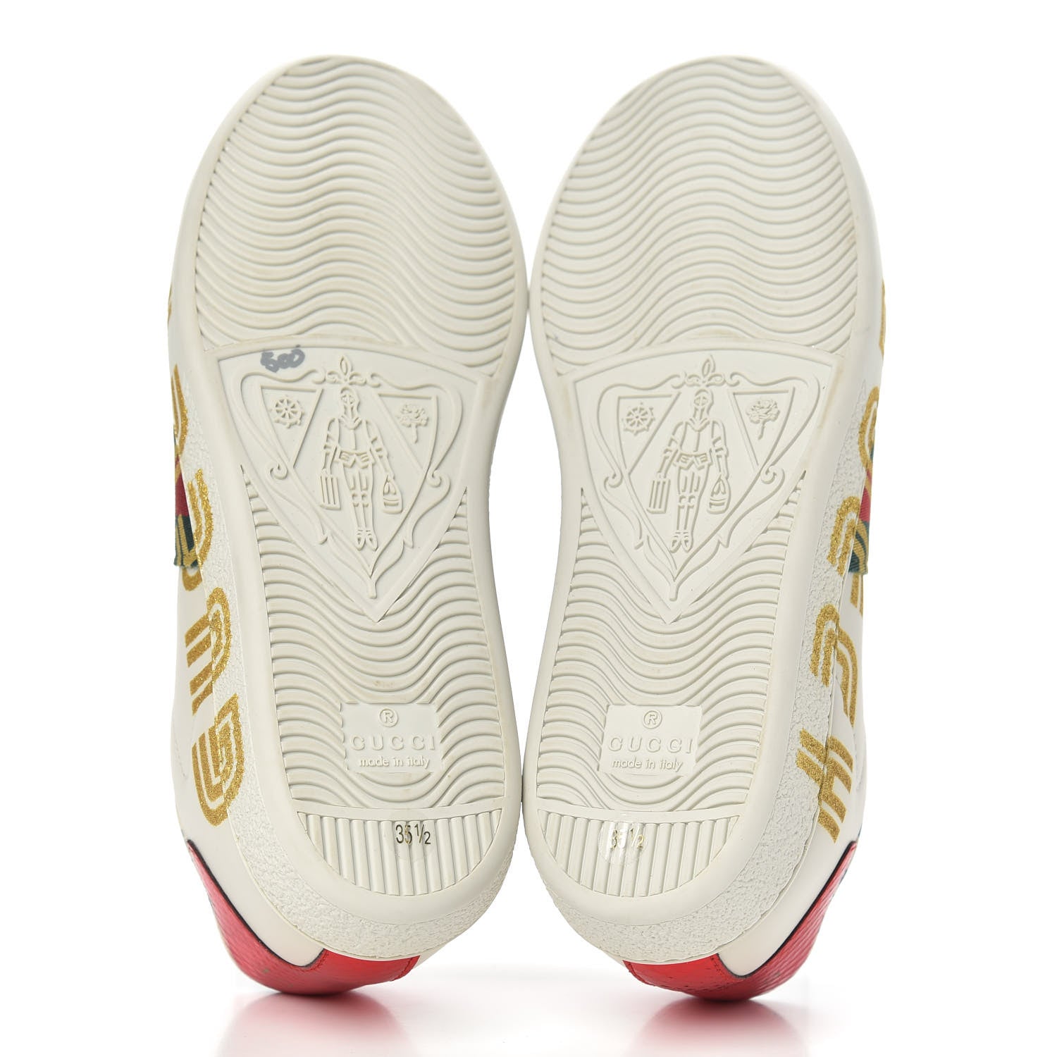 Gucci X SEGA Calfskin Ayers Web Guccy Womens Ace Sneakers 35.5 White 5 of 10