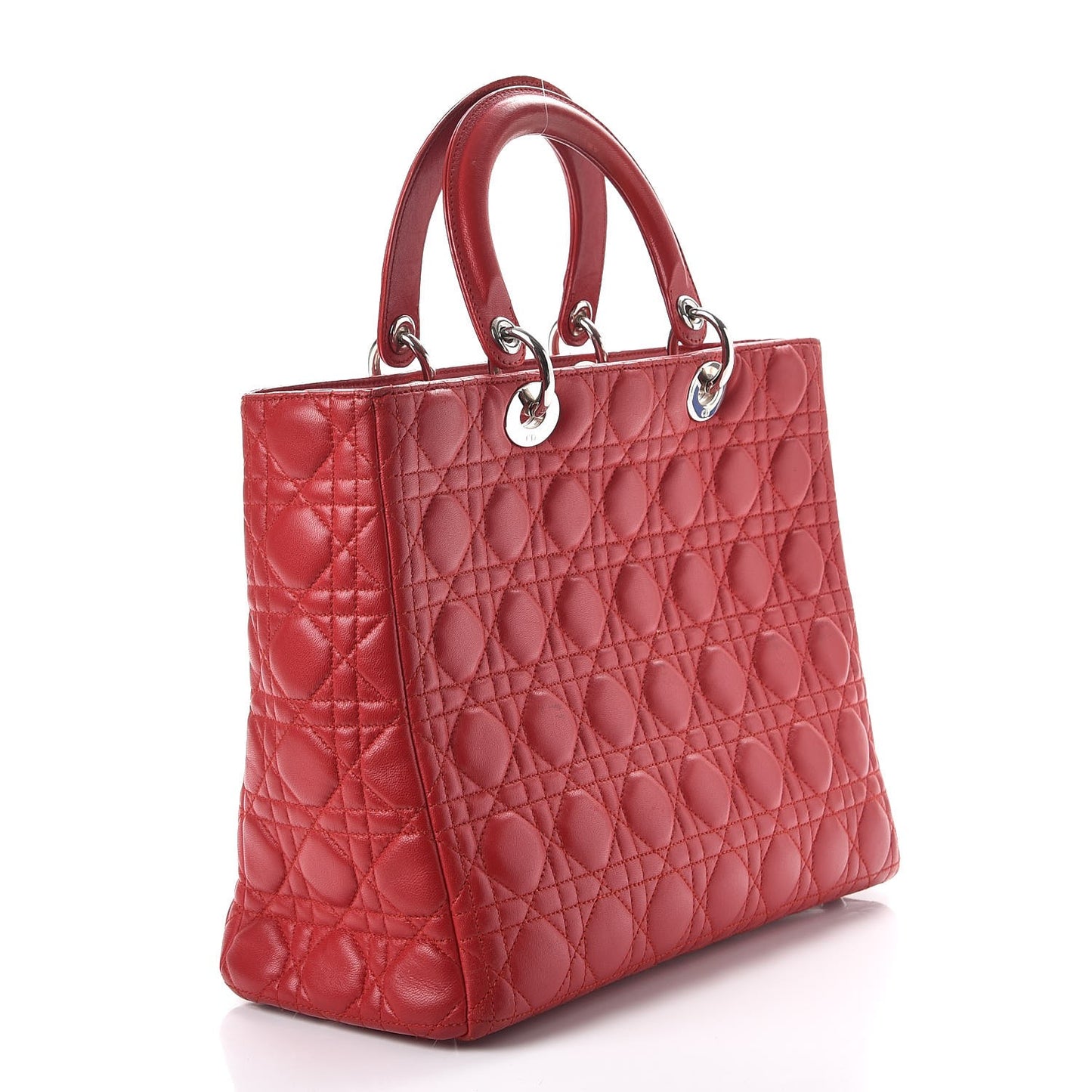 Lambskin Cannage Large Lady Dior Red