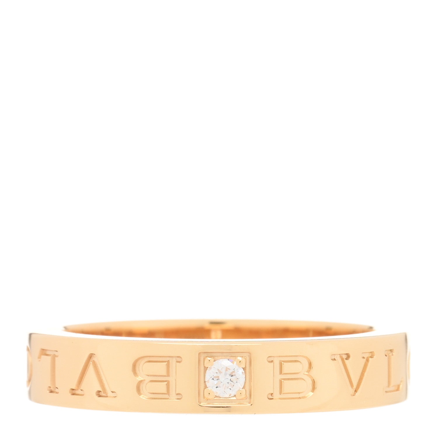 Bulgari 18K Yellow Gold Diamond B.Zero1 Essential Band Ring 55 7.25 1 of 4