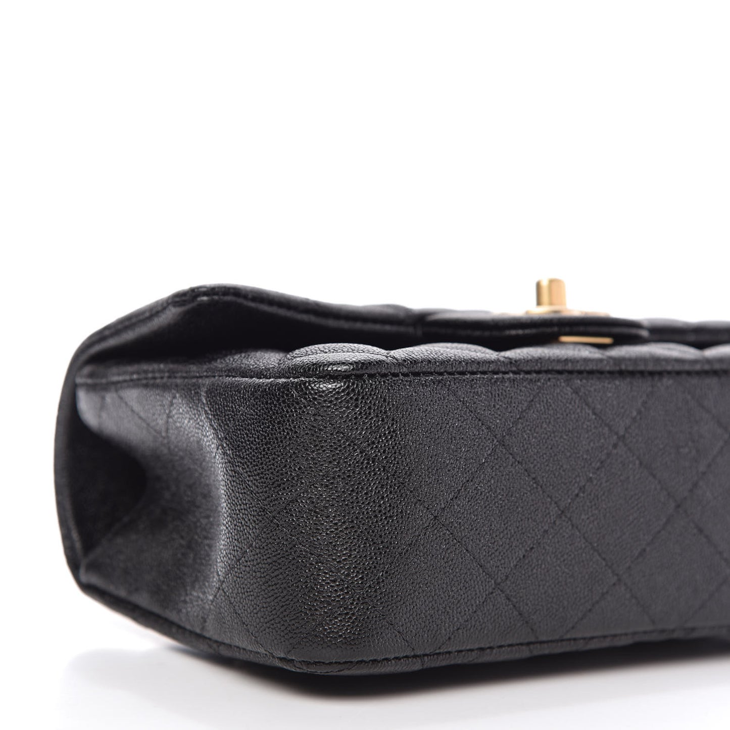 Caviar Quilted Mini Top Handle Rectangular Flap Black