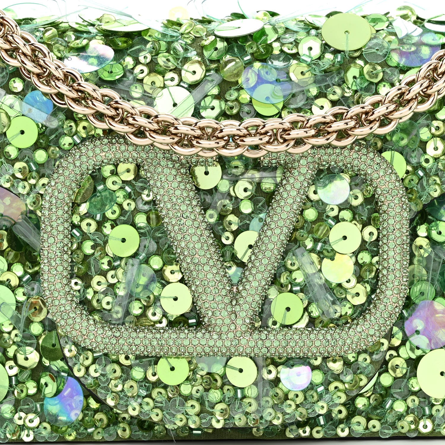Valentino Garavani Sequin Crystal Vlogo Embroidered Small Loco Shoulder Bag Multicolor 7 of 10