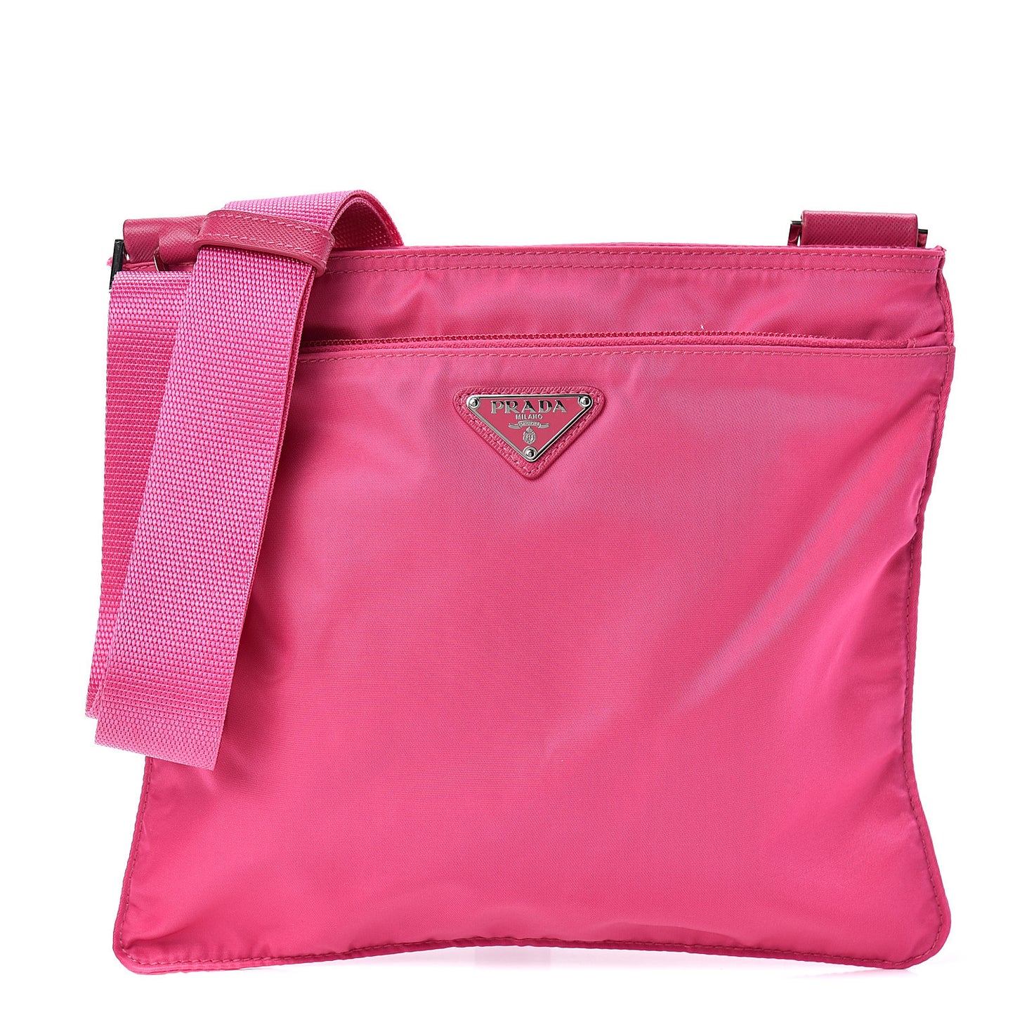 Nylon Vela Flat Messenger Bag Fuxia