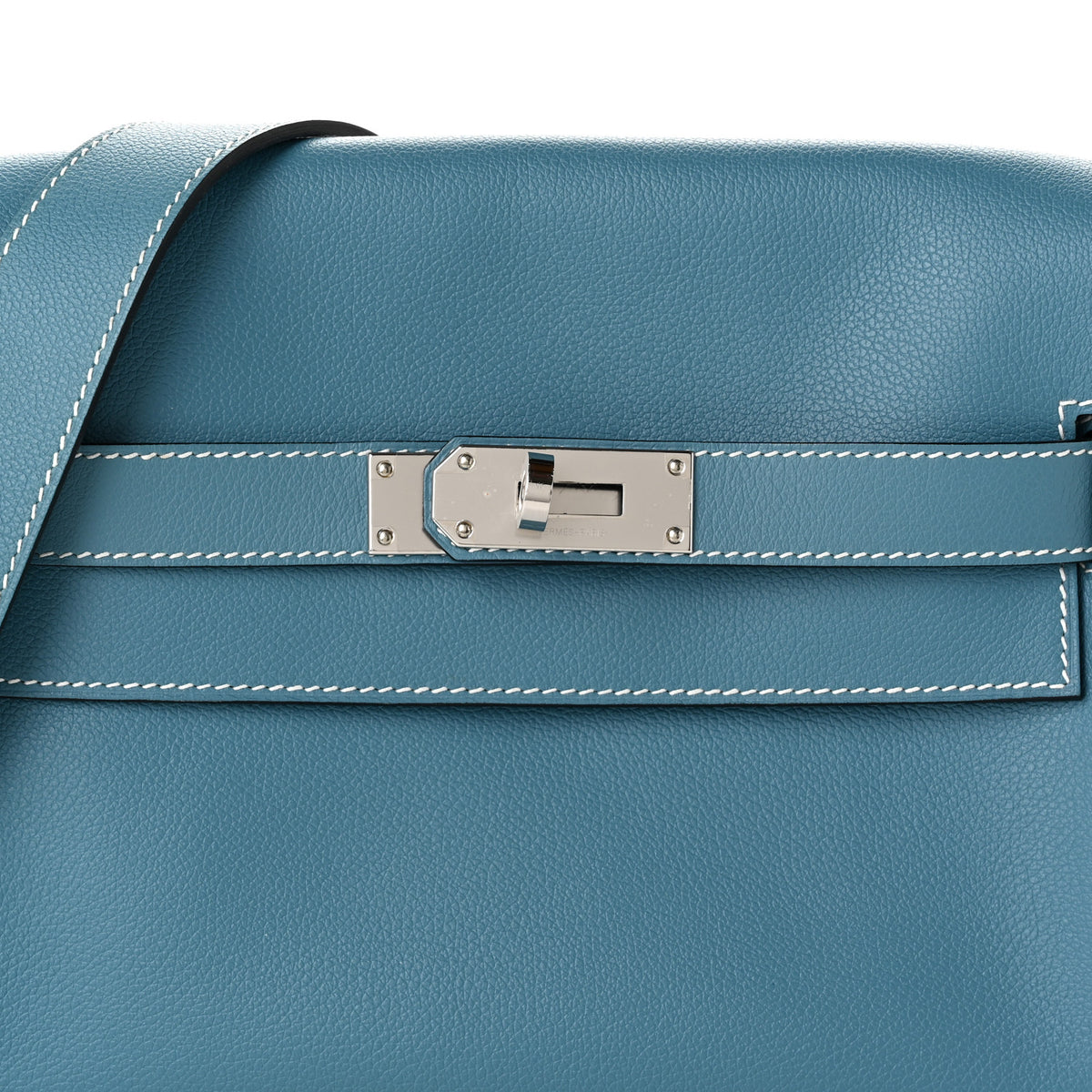 Hermes Evercolor Kelly Messenger PM New Bleu Jean 8 of 10