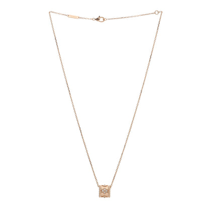 Van Cleef & Arpels 18K Rose Gold Diamond Small Perlee Clovers Pendant Necklace 3 of 4