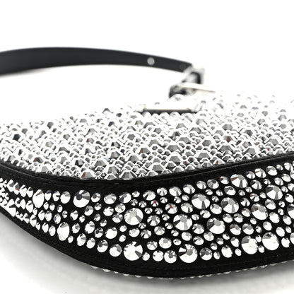 Prada Satin Crystal Cleo Adjustable Strap Shoulder Bag Metal 9 of 10