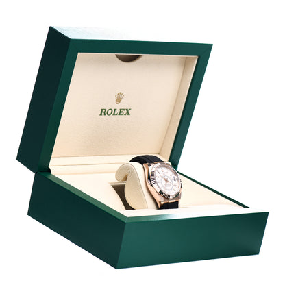 Rolex 18K Everose Gold Oysterflex 42mm Oyster Perpetual Sky-Dweller Watch White 326235 5 of 5