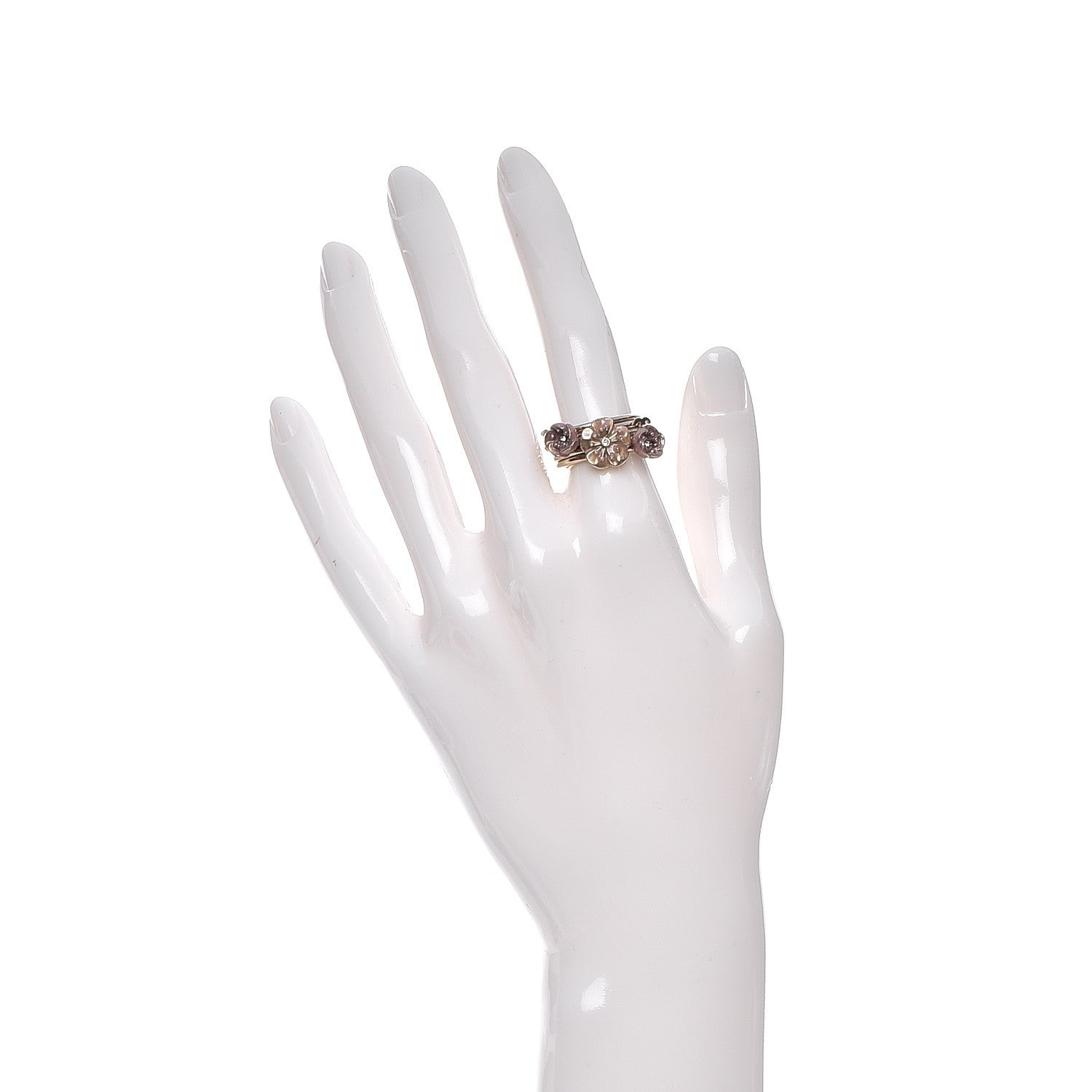 Chanel Enamel Camellia CC Stackable Ring Set 5 6 2 of 6