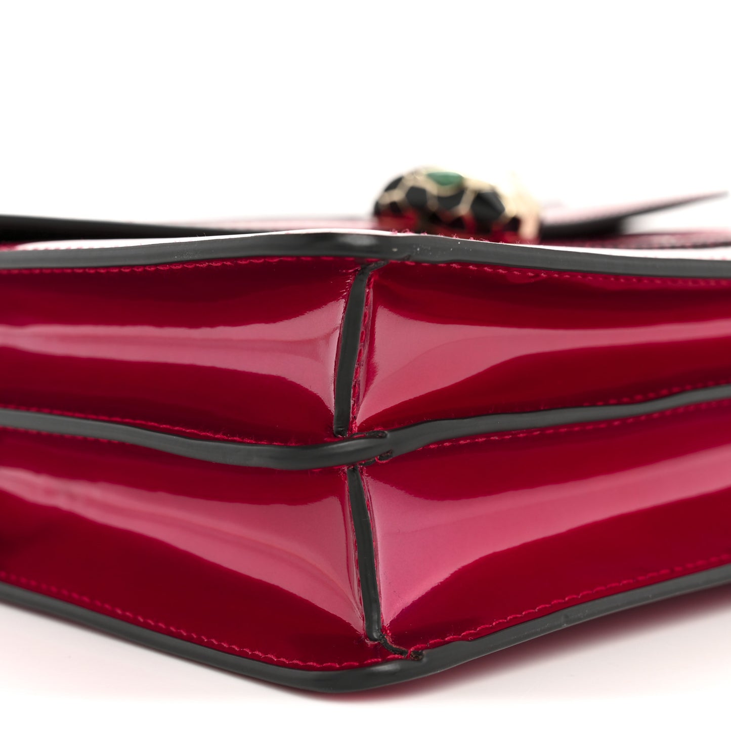 Metallic Calfskin Serpenti Forever Shoulder Bag Red