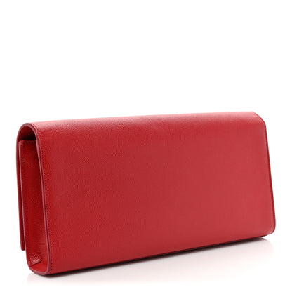 Saint Laurent Calfskin Monogram Cassandre Clutch Rouge Orient 3 of 20