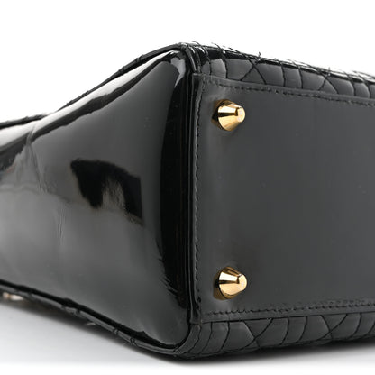 Christian Dior Patent Cannage Large Lady Dior Black 9 of 12
