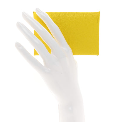 Hermes Chevre Mysore Calvi Card Case Jaune Citron 2 of 7