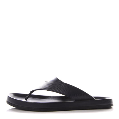 Louis Vuitton Epi Mens Mirabeau Thong Sandals 8 Black Indigo 1 of 8