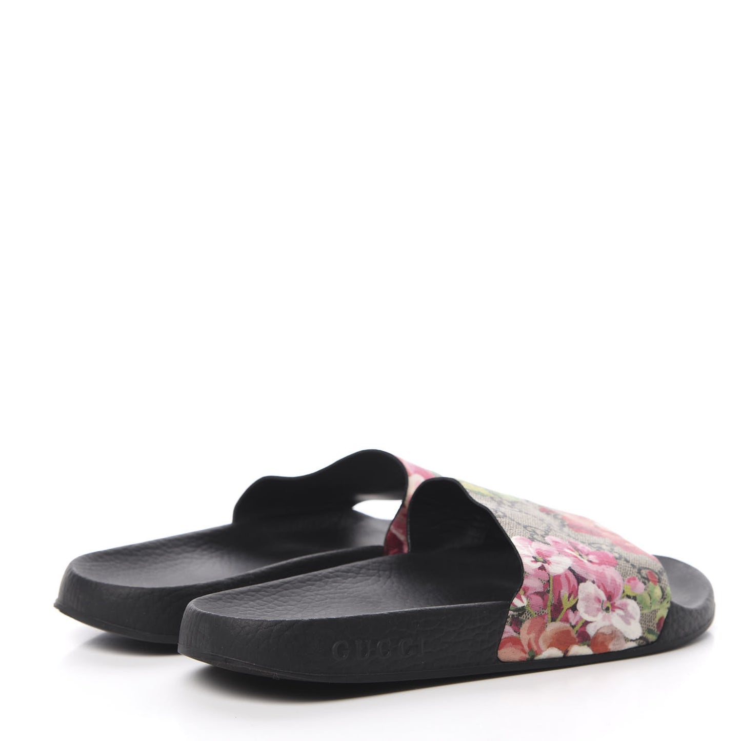 GG Supreme Monogram Blooms Slide Sandals 38 Beige Multicolor