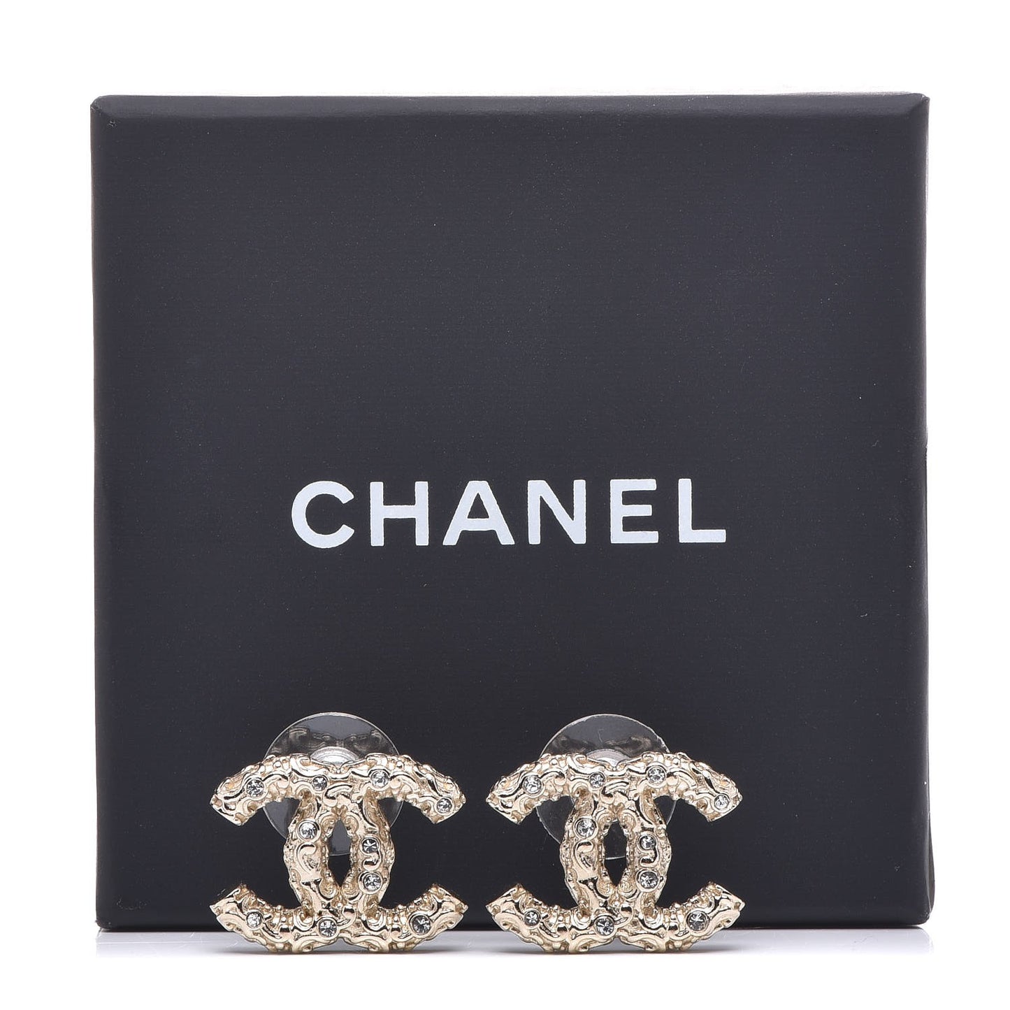 Crystal CC Earrings Gold