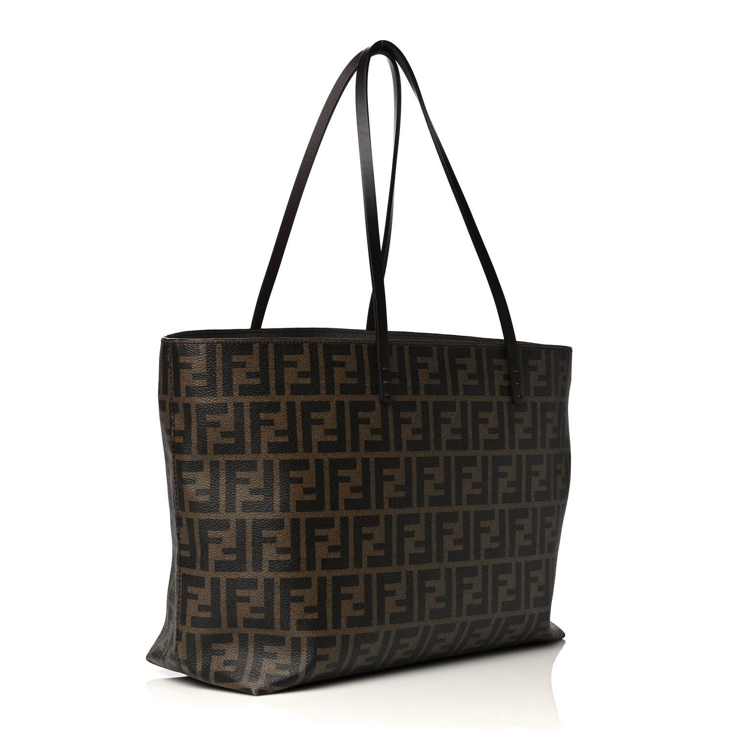 Fendi Zucca Spalmati Medium Roll Tote Tobacco Moro 3 of 11