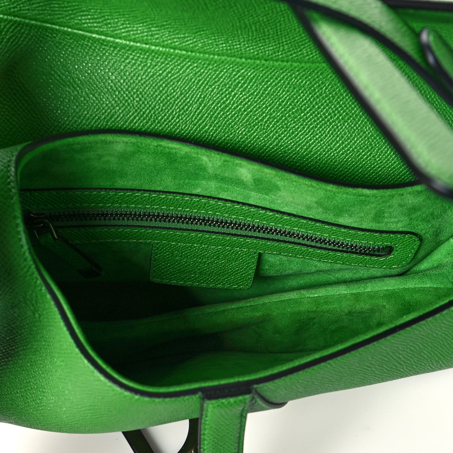 Christian Dior Grained Calfskin Saddle Bag Green 4 of 9