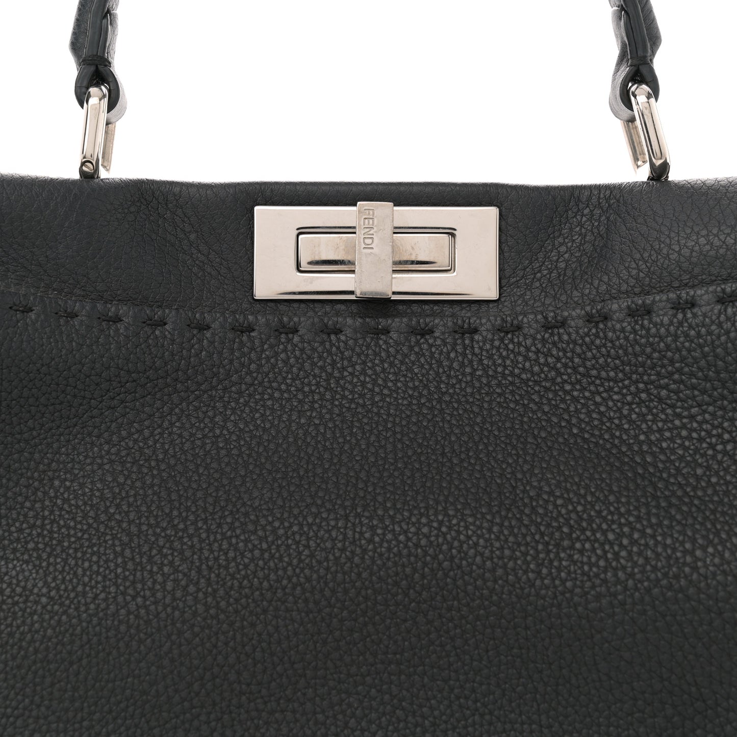 Cuoio Romano Selleria Bi-Color Medium Peekaboo Iconic Satchel Black Mou