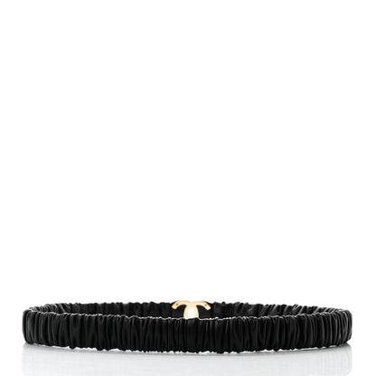 Chanel Lambskin Ruched CC Belt 80 32 Black 2 of 3