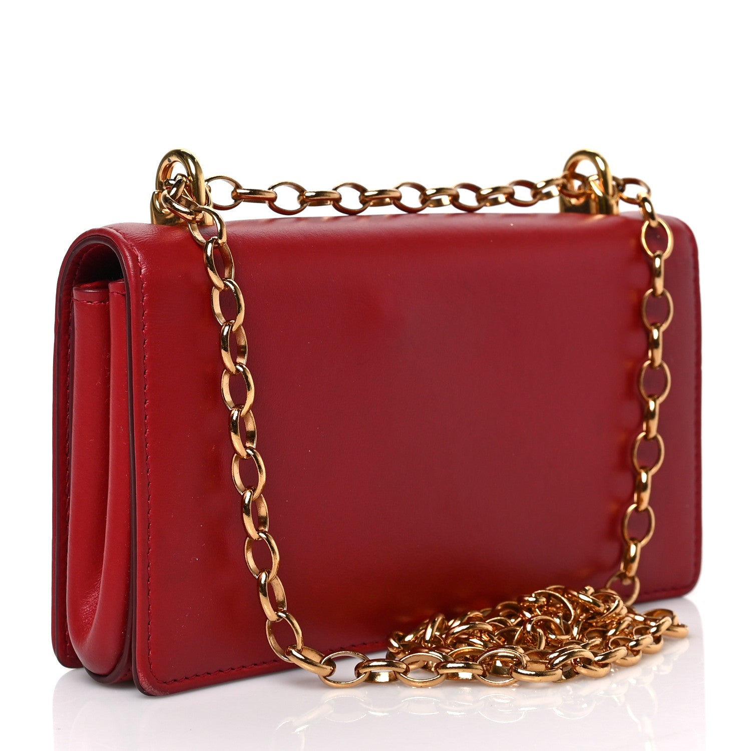 Dolce & Gabbana DOLCE & GABBANA Calfskin DG Girls Phone Shoulder Bag Red 3 of 8