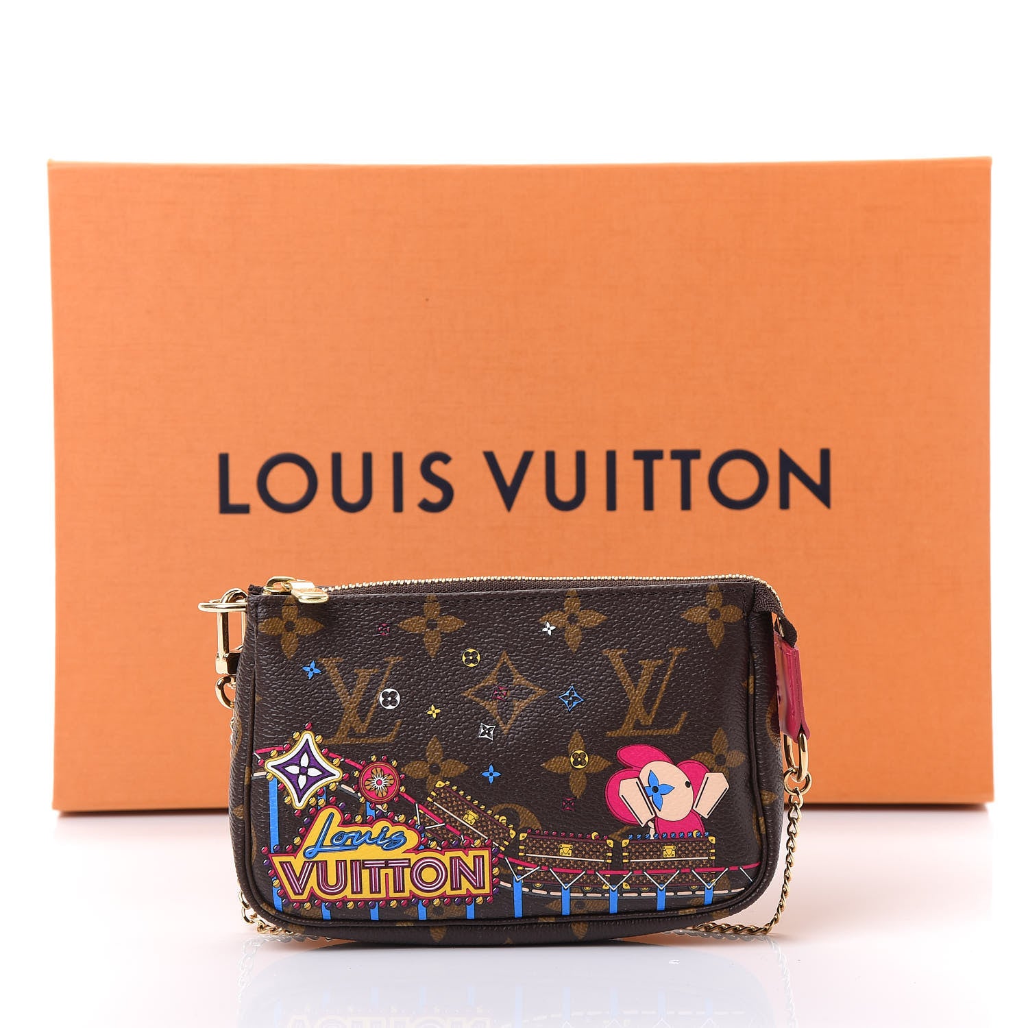 Louis Vuitton Monogram 2020 Christmas Animation Roller Coaster Mini Pochette Accessories Pivoine 12 of 12