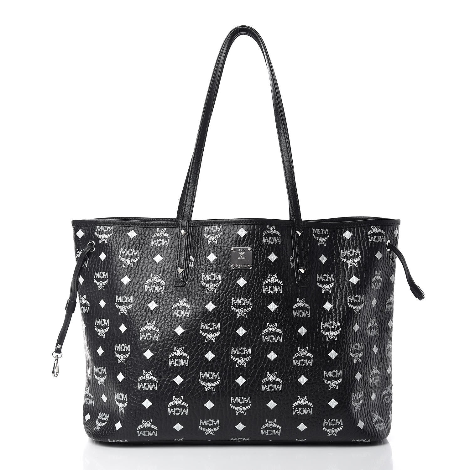 MCM Visetos Medium Reversible Shopper Tote Black 3 of 21