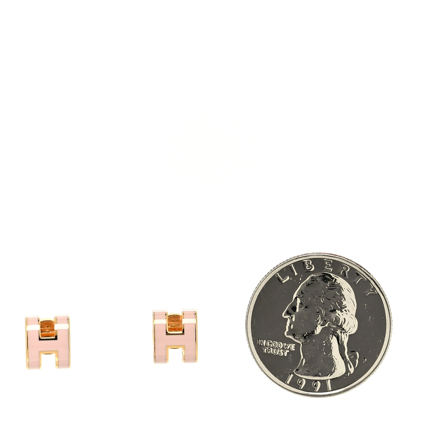 Gold Lacquered Mini Pop H Earrings Rose Sakura