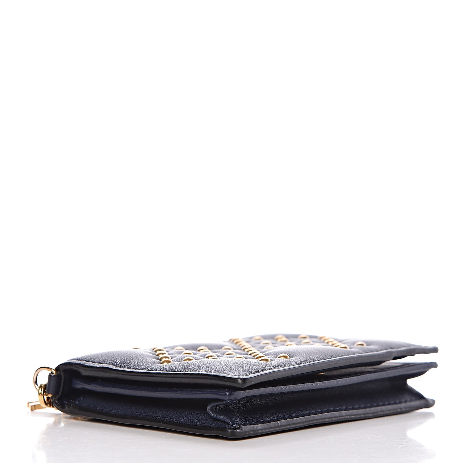 Christian Dior Lambskin Cannage Studded Lady Dior Card Holder Navy 4 of 7