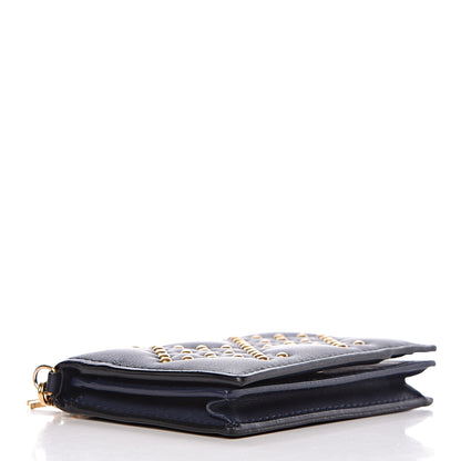 Christian Dior Lambskin Cannage Studded Lady Dior Card Holder Navy 4 of 7