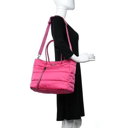 Prada Tessuto Nylon Bomber Tote Fuxia 2 of 10