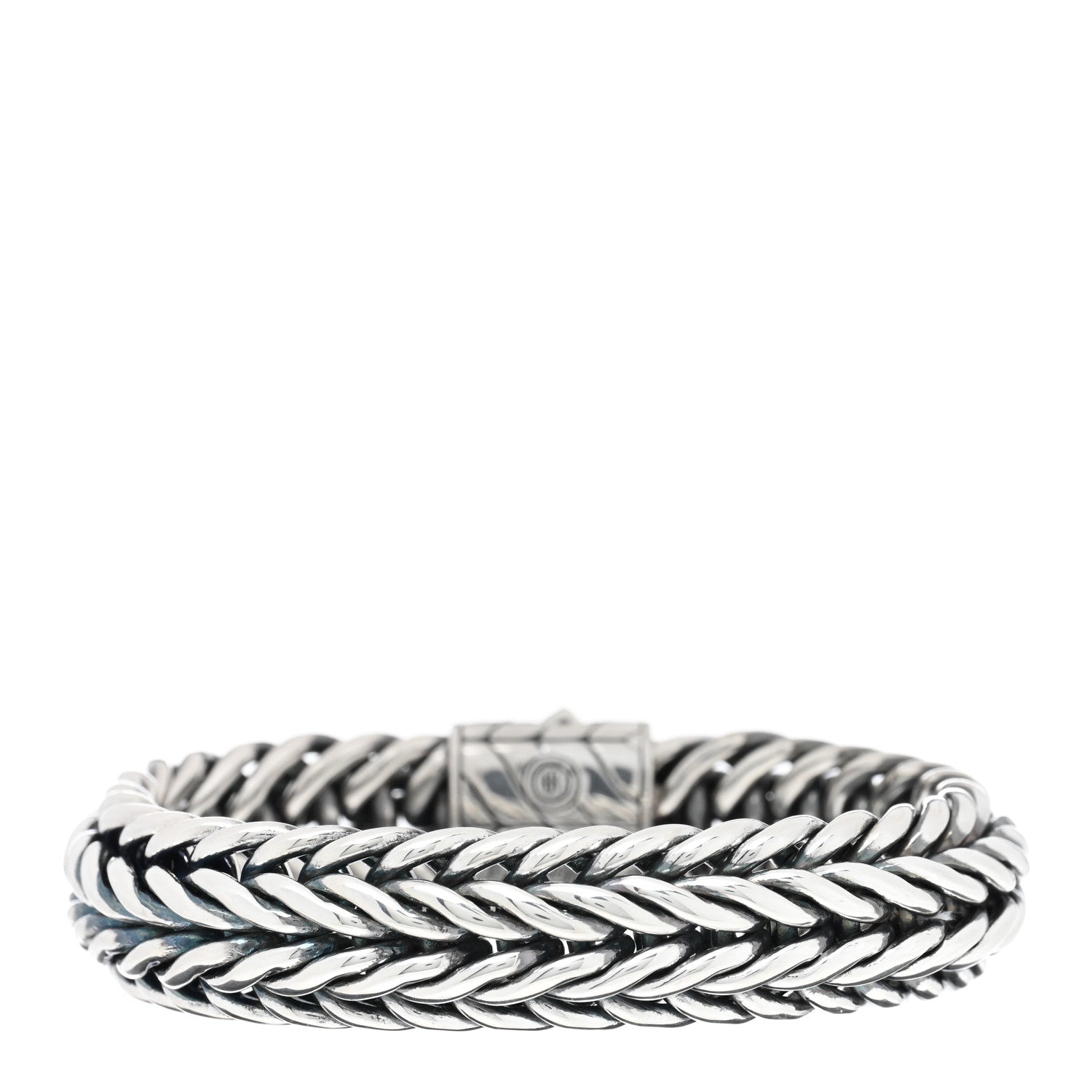 John Hardy Sterling Silver Diamond 15mm Kami Chain Bracelet 1 of 3