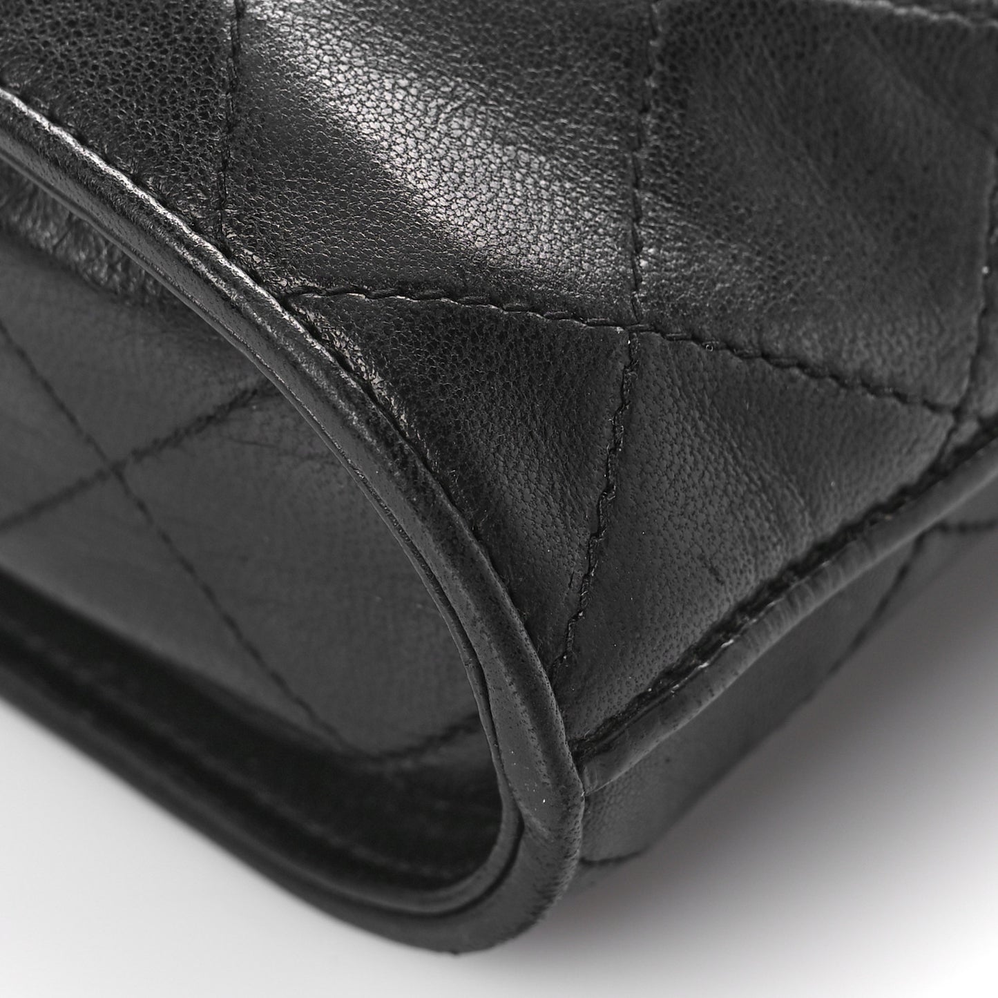 Lambskin Quilted Tassel Shoulder Bag Black