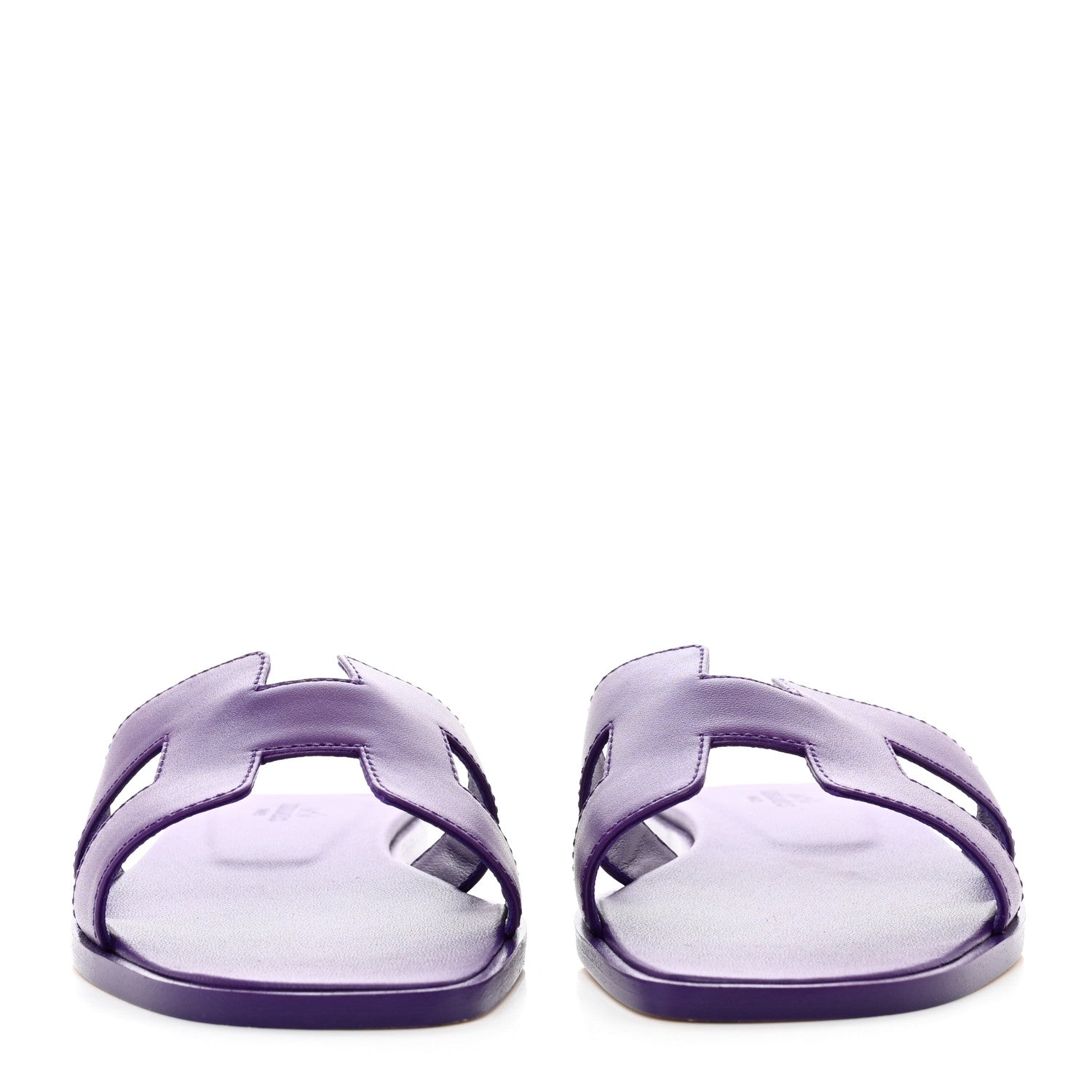 Hermes Calfskin Oran Sandals 37 Violet Majorette 2 of 8