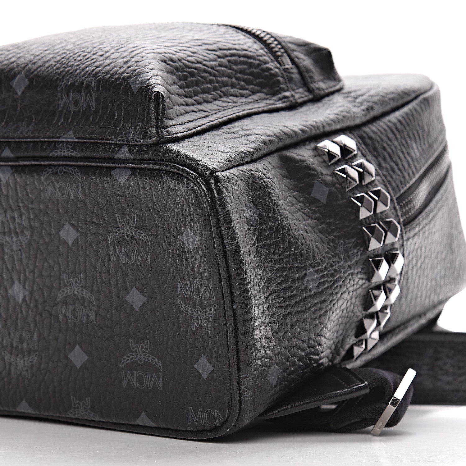 MCM Visetos Small Side Stud Stark Backpack Black 12 of 13