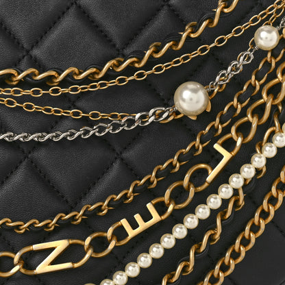 Chanel Lambskin Quilted All About Chains Hobo Black 9 of 12