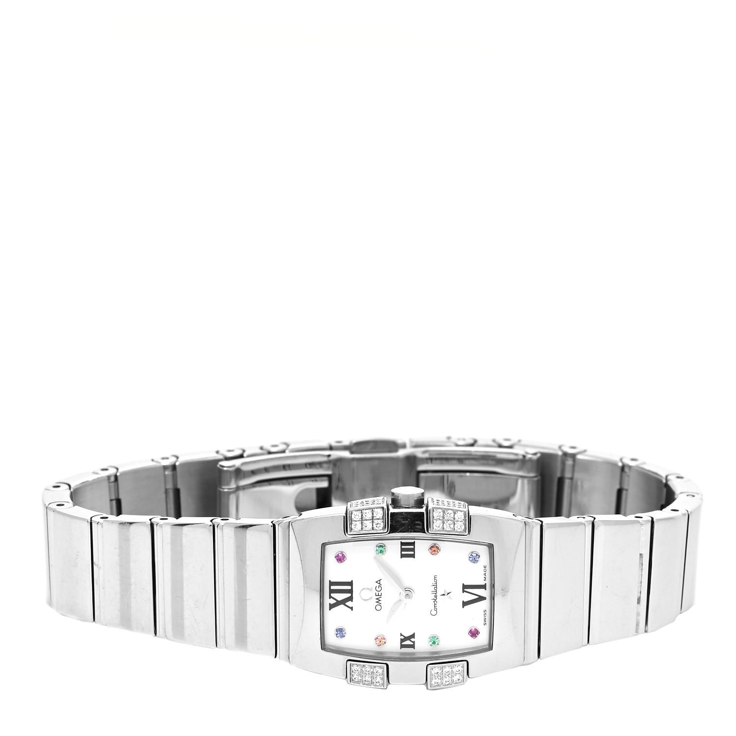 Omega Stainless Steel Diamond Mother of Pearl 21mm Constellation Quadrella Quartz Watch Multicolor 1585.79.00 2 of 5