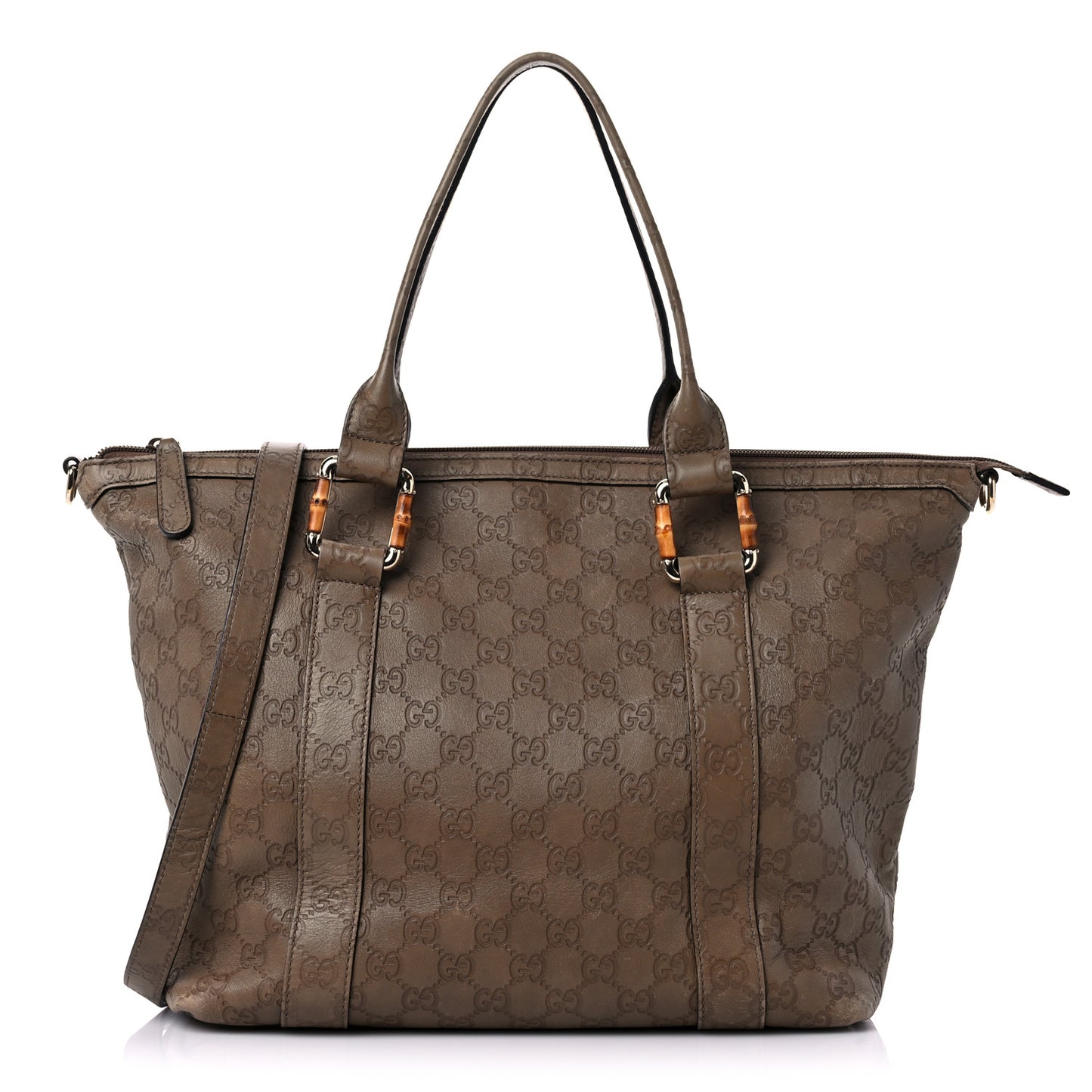 Guccissima Bamboo Top Handle Tote Brown