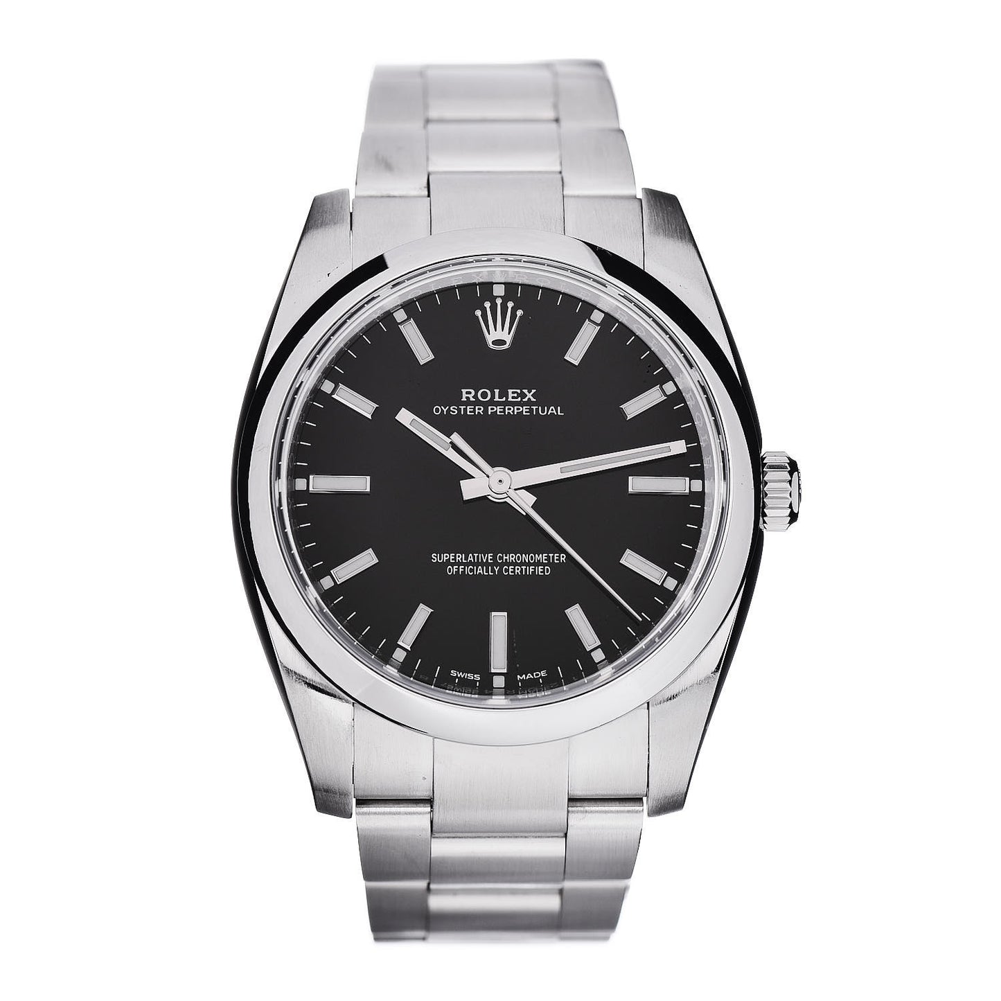 Stainless Steel 34mm Oyster Perpetual Watch Black 114200