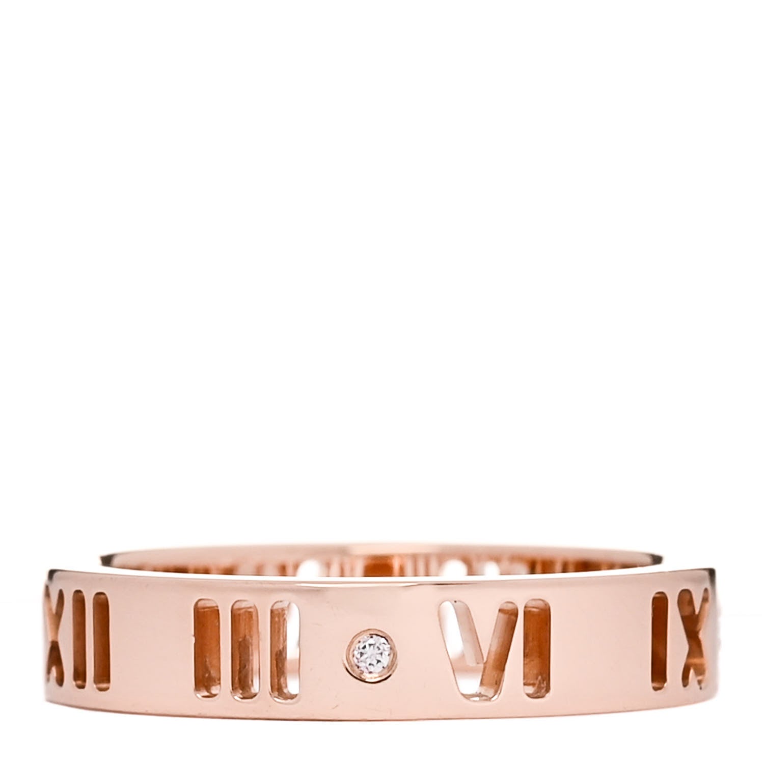 Tiffany 18K Rose Gold Diamond Atlas Pierced Ring 46 3.75 1 of 4