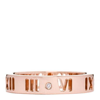 Tiffany 18K Rose Gold Diamond Atlas Pierced Ring 46 3.75 1 of 4