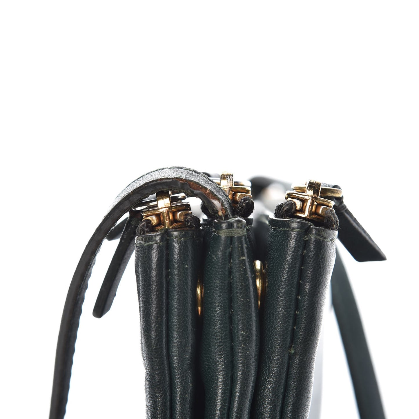 Lambskin Small Trio Crossbody Bag Dark Green