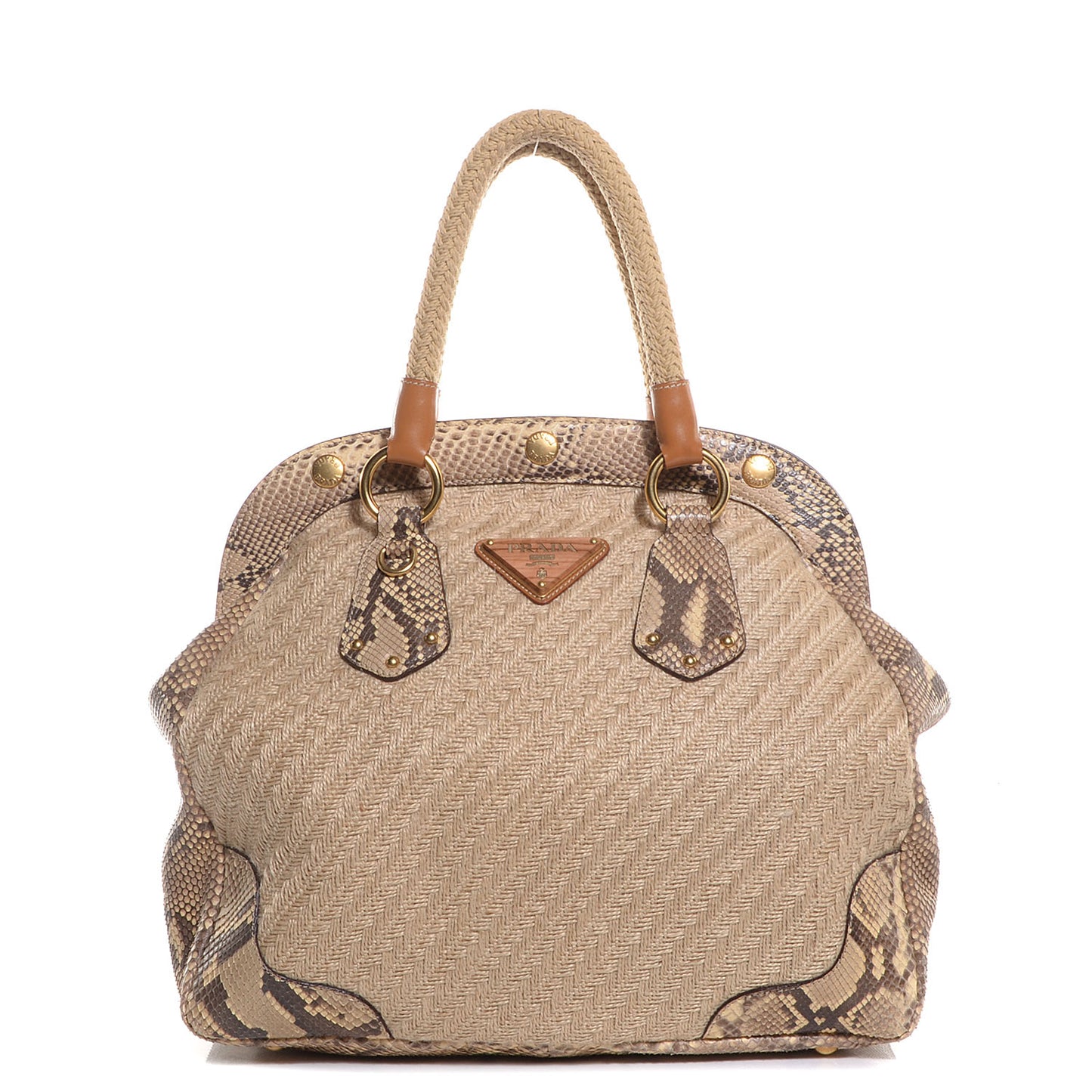 Jute Python Large Frame Bag