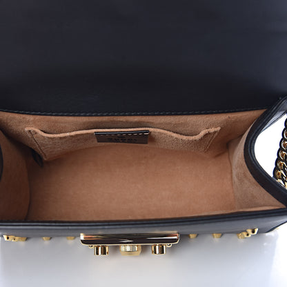 Gucci Calfskin Studded Small Padlock Shoulder Bag Black 5 of 10