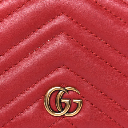 Gucci Calfskin Matelasse GG Marmont Card Case Wallet Hibiscus Red 19 of 19