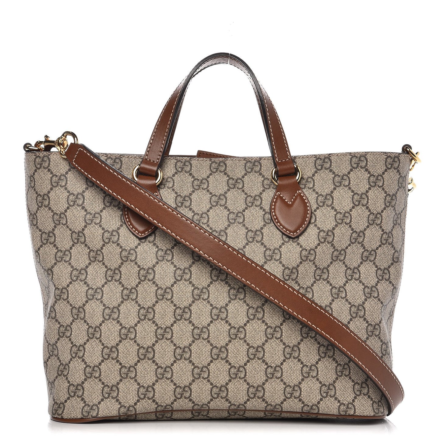Soft GG Supreme Monogram Small Crossbody Tote Beige Cuir