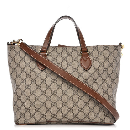 Gucci Soft GG Supreme Monogram Small Crossbody Tote Beige Cuir 1 of 7