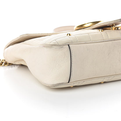 Gucci Calfskin Matelasse Studded Medium GG Marmont Shoulder Bag White 7 of 8