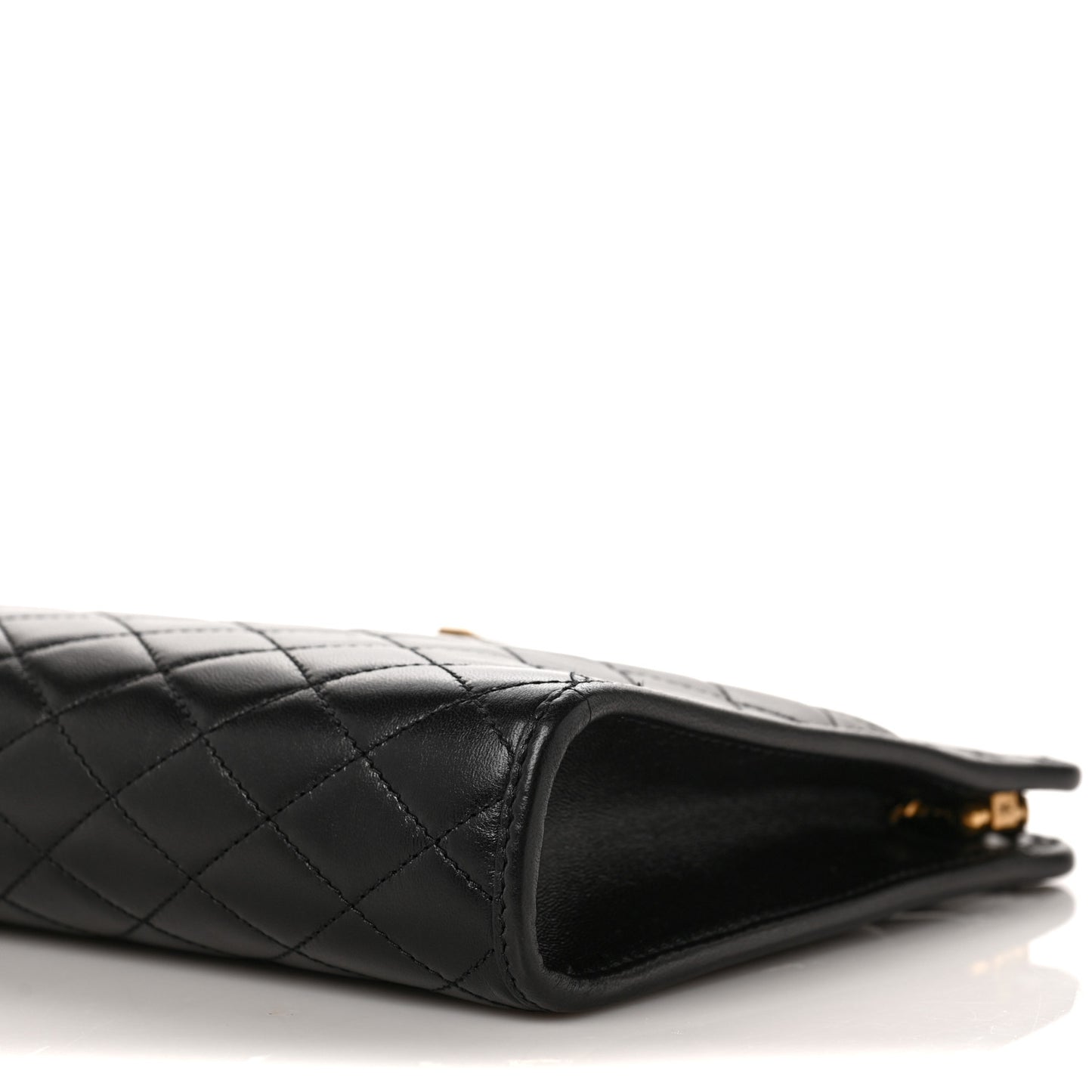 Lambskin Quilted Monogram Baby Victoire Chain Clutch Bag Black